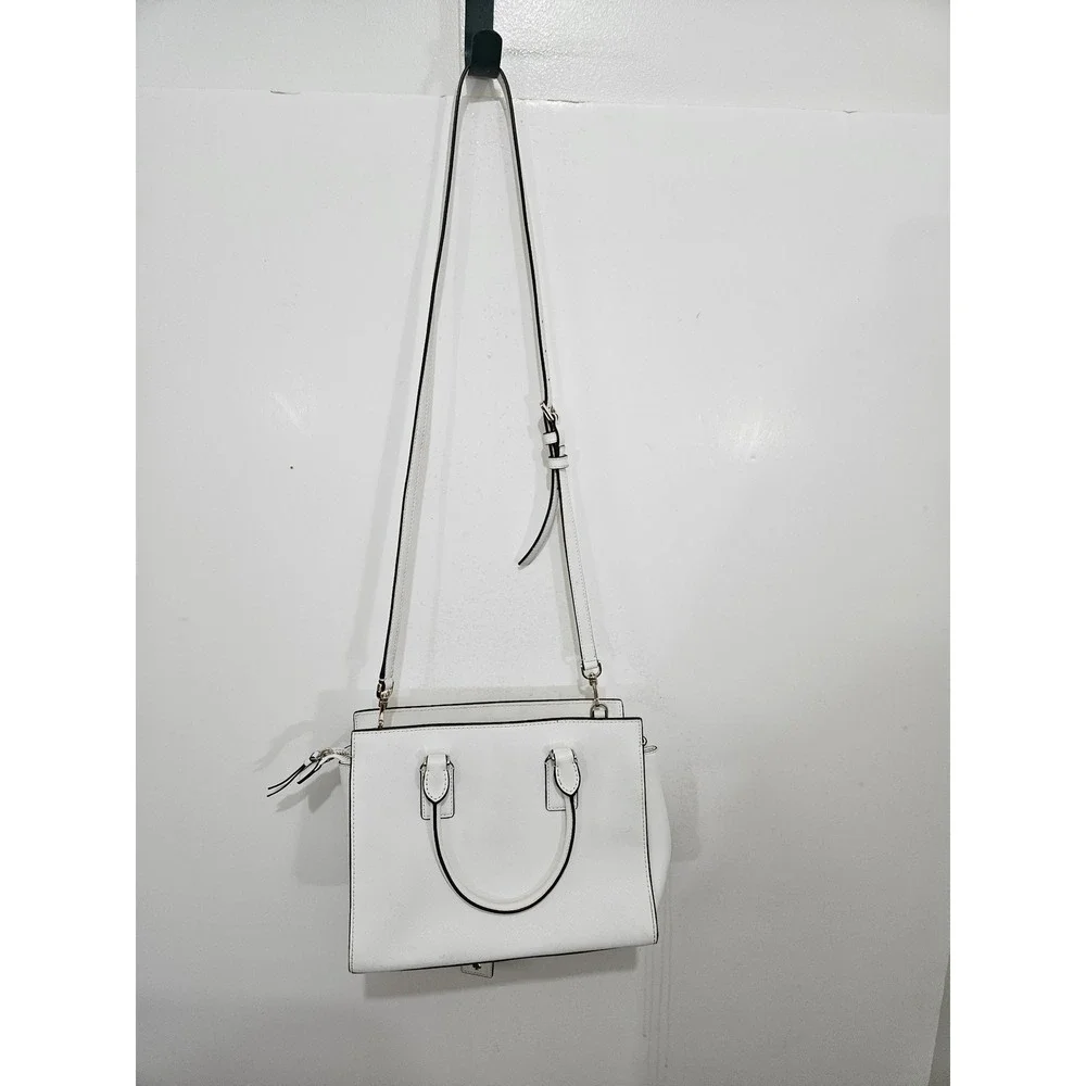 Kate Spade Cedar Street Small Hayden Satchel White Black Leather Crossbody Bag